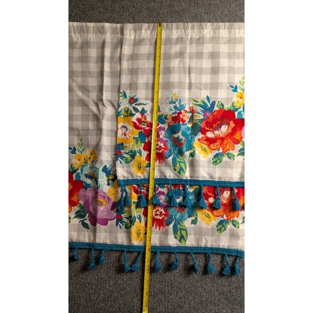 The Pioneer Woman Sweet Romance Blossoms 5pc Curtain Tier Valance Set NWOT